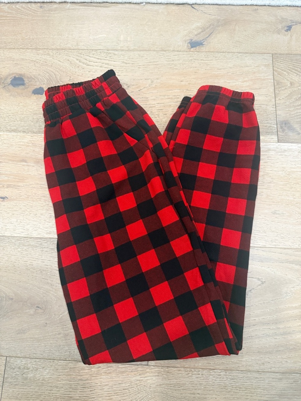 SHEIN Red & Black Buffalo Plaid Pajama Bottoms